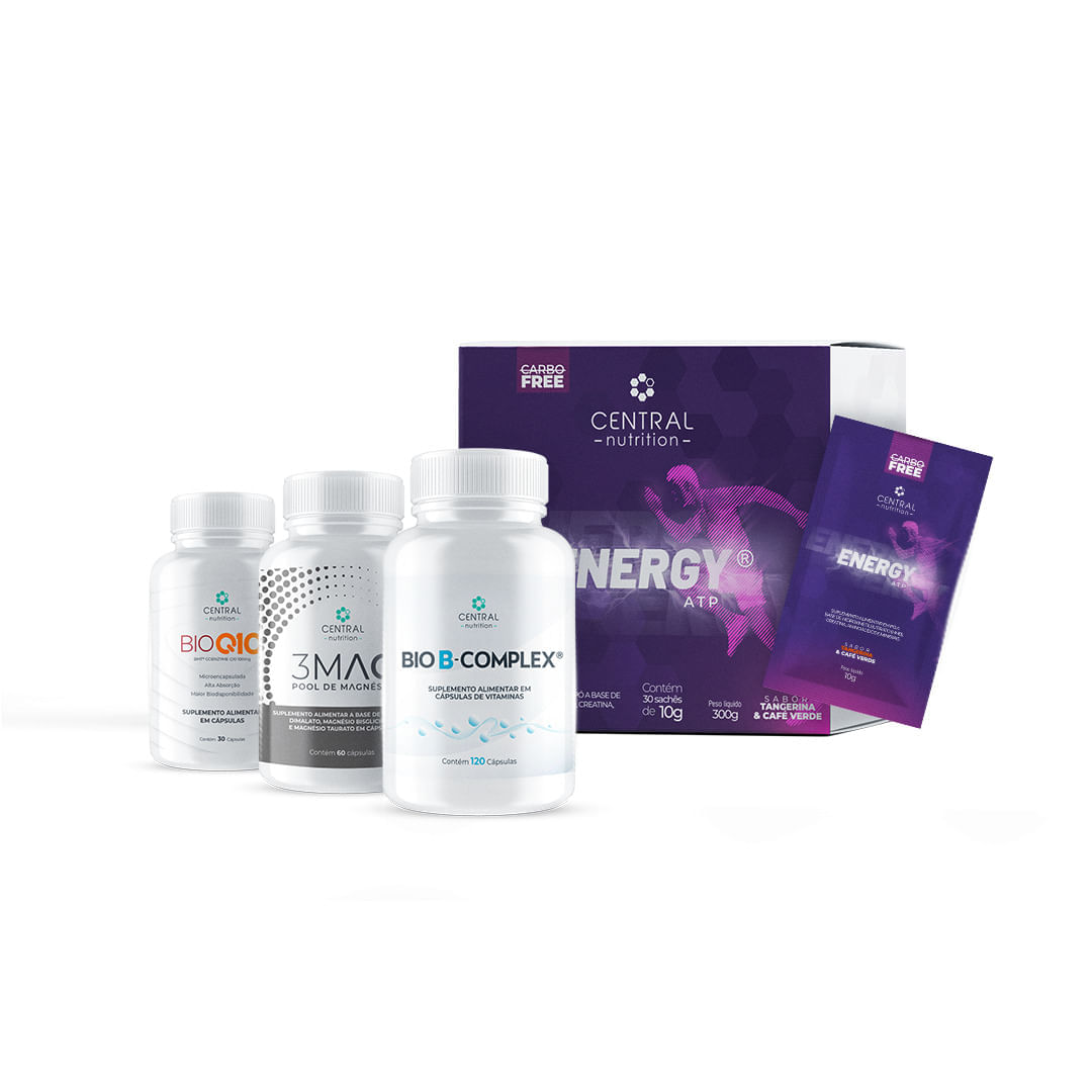 Protocolo Energia Mitocondrial (ENERGY ATP® Tangerina + BIO Q10 100mg + 3MAG + BIO B-COMPLEX®)
