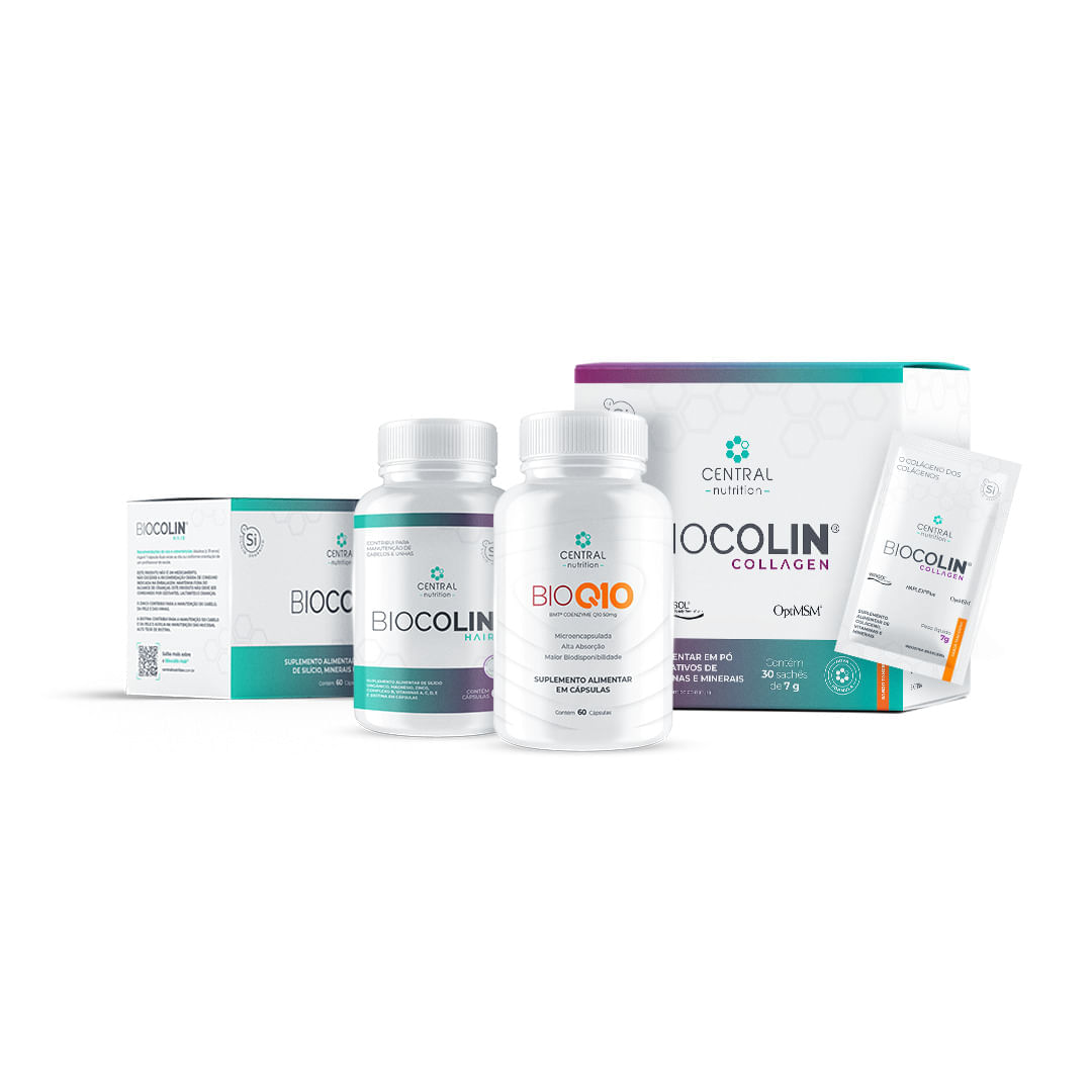 Protocolo Beleza E Energia (biocolin® - Collagen + Biocolin® - Hair + Bio Q10 50mg)