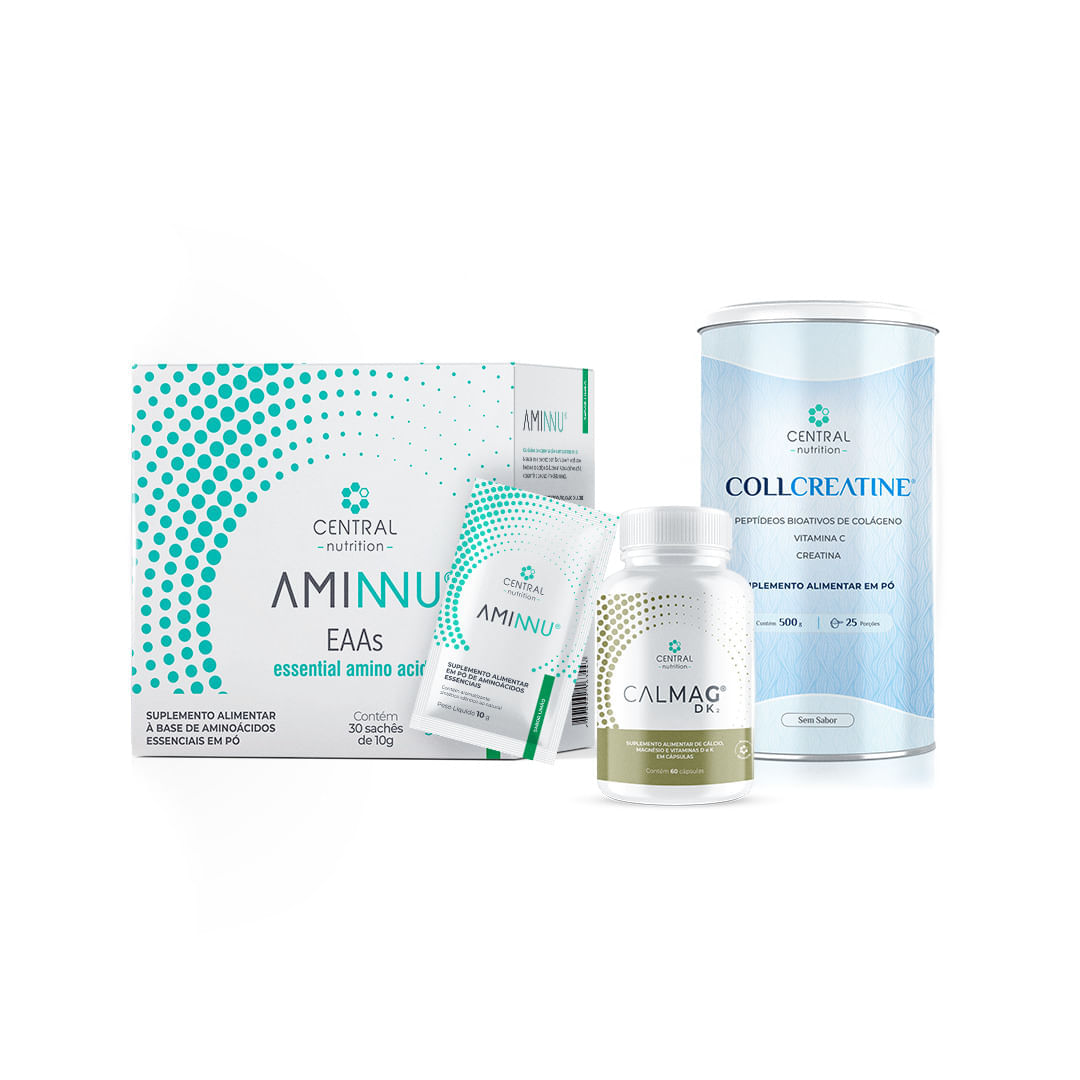 Protocolo Saúde Muscular e Óssea (AMINNU® Limão + COLLCREATINE® Sem Sabor + CALMAG® DK2)