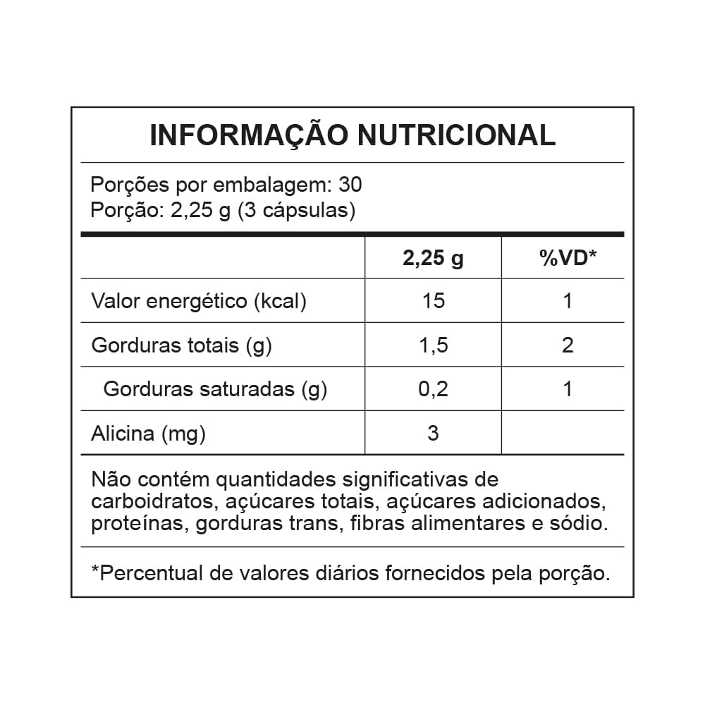 Óleo de Alho Central Nutrition 90 Cápsulas de 500mg
