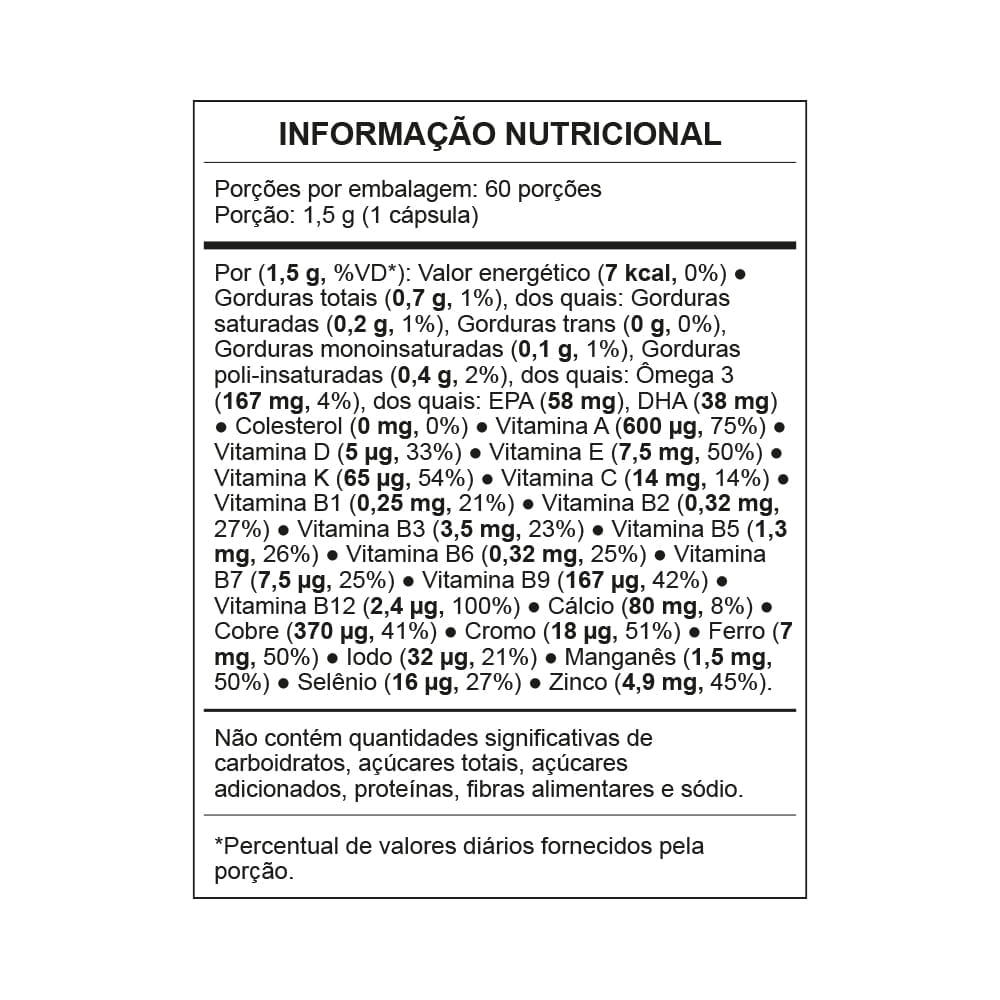 Poliômega Central Nutrition 60 Cápsulas de 1000mg