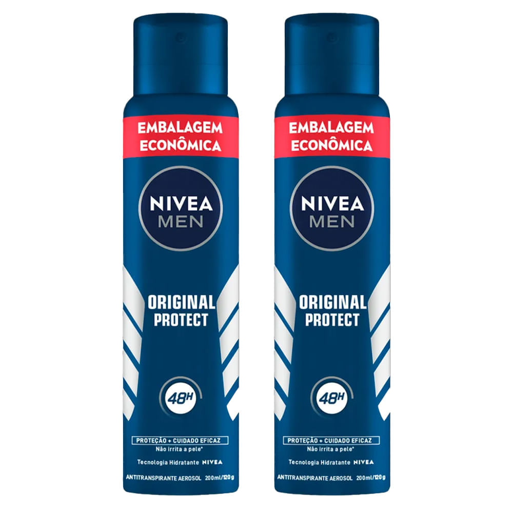 Kit Desodorante Aero Nívea Men Original Protect 200ml  2 Unidades
