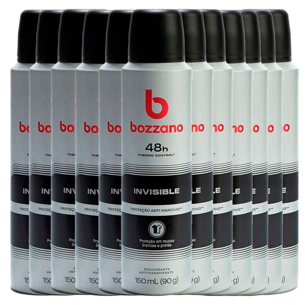 Kit Desodorante Aerosol Bozzano Invisible 90g  12 Unidades