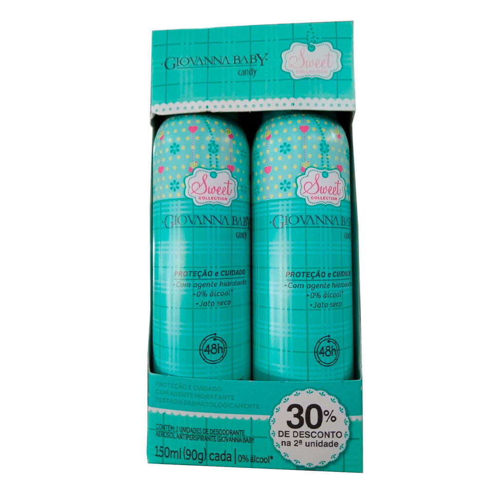 Kit Desodorante Aerosol Giovanna Baby Candy Com 2 Unidades