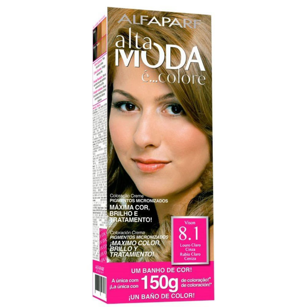 Tintura Alta Moda Louro Claro Cinza 8.1