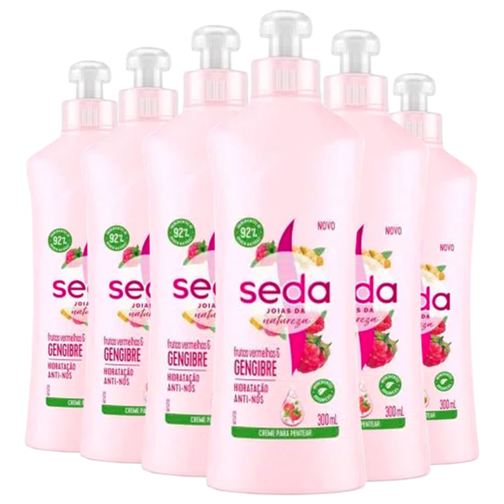 Kit Creme Para Pentear Seda Hidratação Anti Nós 300ml 6 Unidades