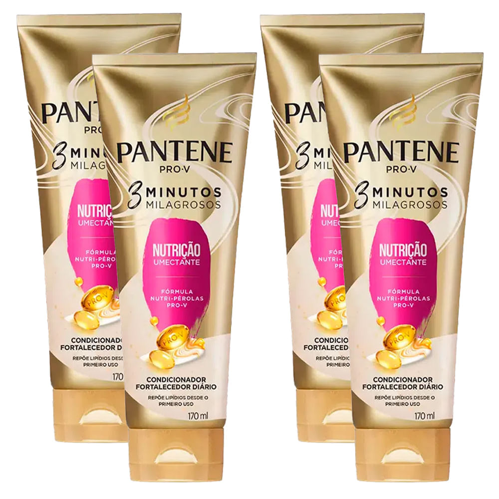 Kit 4 Condicionadores Pantene 3 Minutos Milagrosos Nutrição 170ml