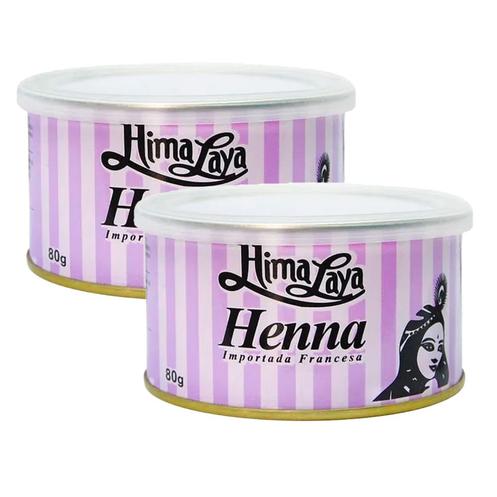 Kit Tintura Henna Himalaya Em Pó Castanho Médio 80g - 2 Unidades