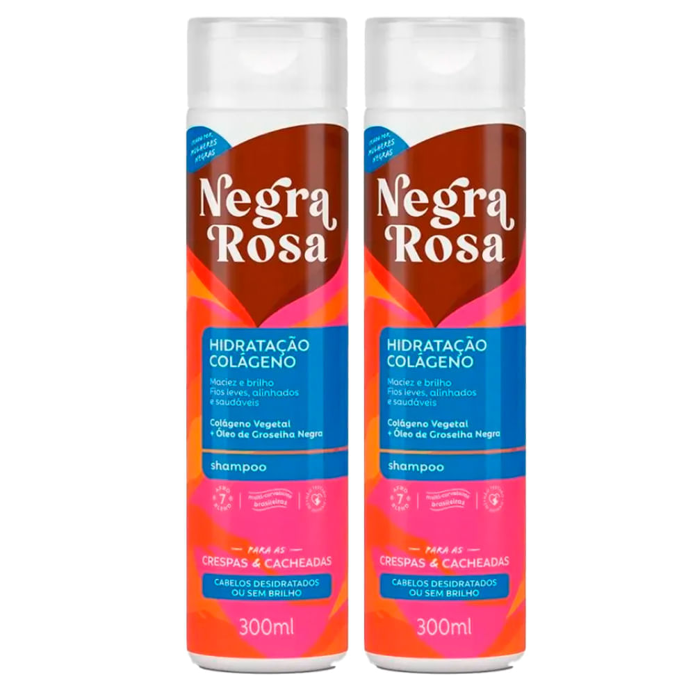 Kit  Shampoo Negra Rosa Hidratação Colágeno 300ml E Condicionador Negra Rosa Hidratação Colágeno 300ml