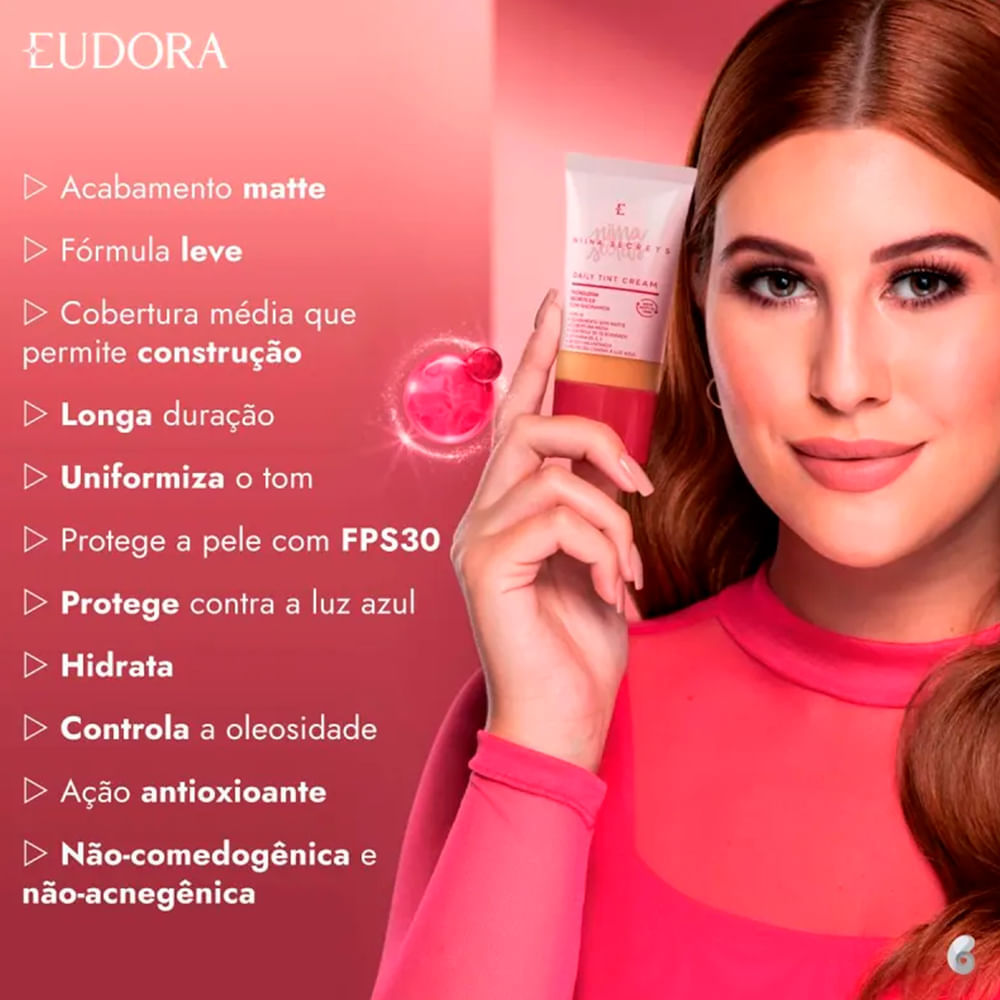 Base Líquida Eudora Niina Secrets Daily Tint Cream 25 25ml