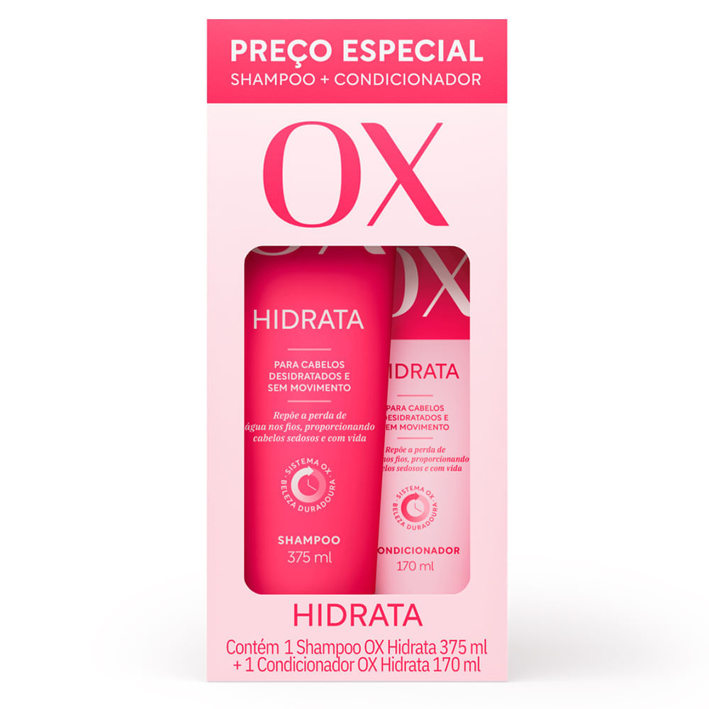 Kit OX Hidrata Shampoo 375ml E Condicionador 170ml