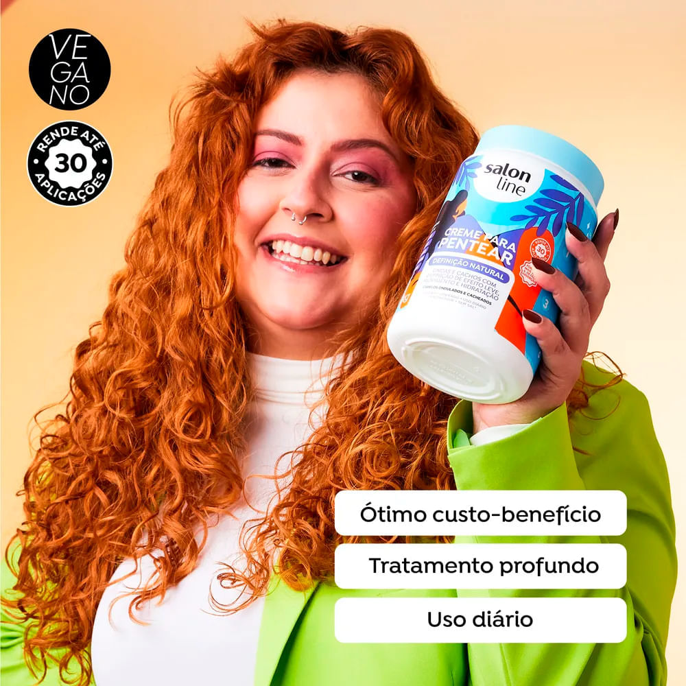 Kit Creme Para Pentear Salon Line Definição Natural 1Kg - 2 Unidades