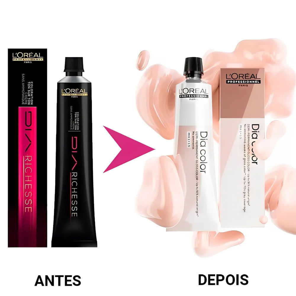 Tonalizante Dia Color L'Oréal Professionnel Cor 8.34 Louro Claro Dourado Acobreado