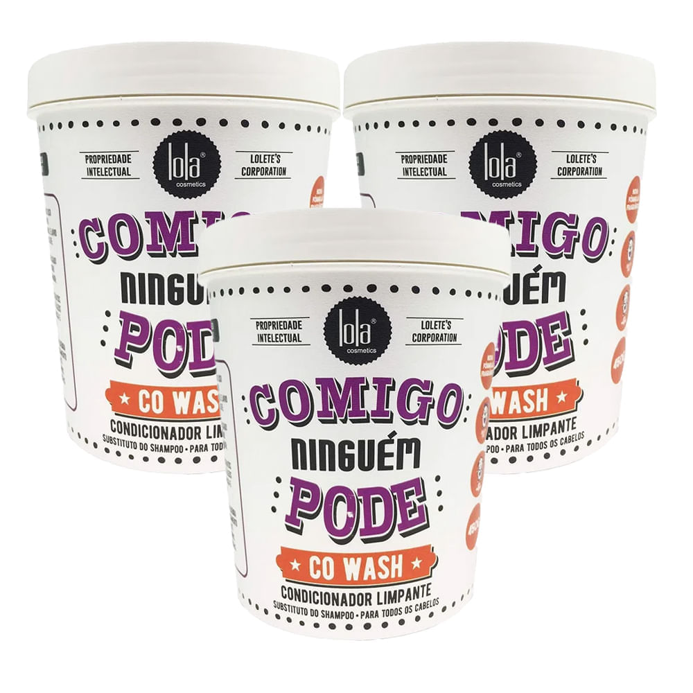 Kit 3 Condicionadores Limpante Lola Comigo Ninguém Pode 450g