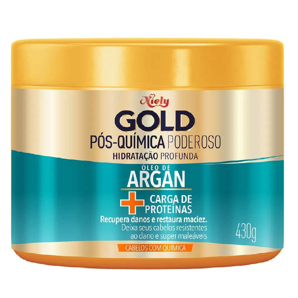 Máscara Capilar Concentrada Niely Gold Óleo De Argan Pós Química 430g