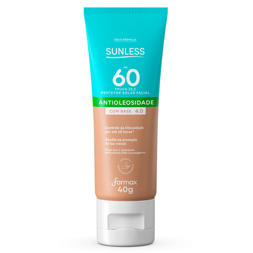 Protetor Solar Facial Sunless FPS 60 Cor 4.0 40g