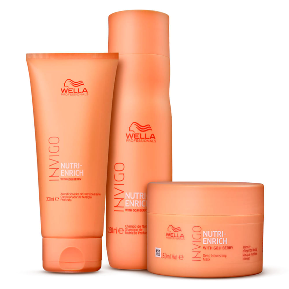 Kit Shampoo Condicionador E Máscara Wella Invigo Nutri Enrich