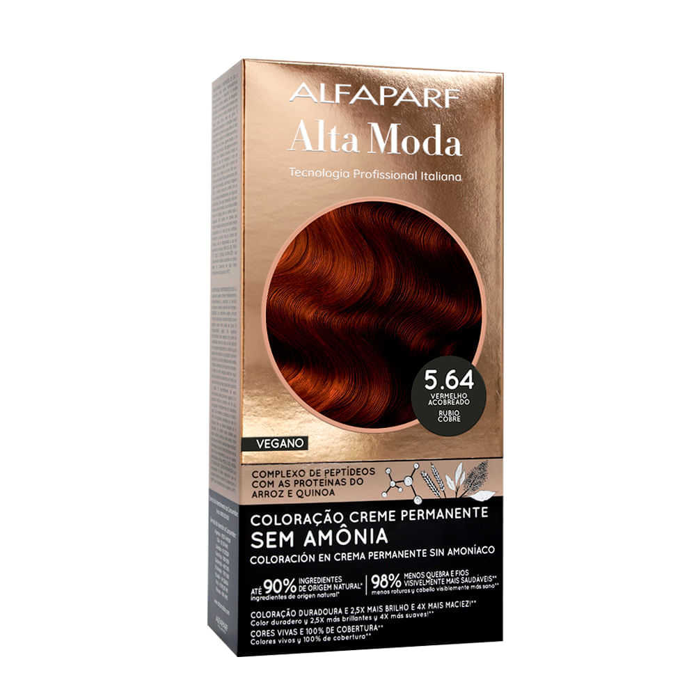 Tintura Alta Moda Sem Amônia 5.64 Vermelho Acobreado