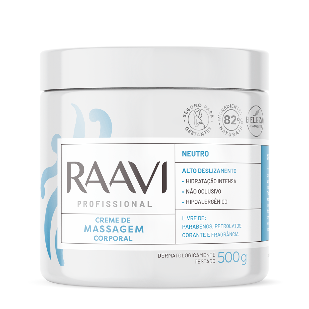 Creme Para Massagem Corporal Raavi Neutro 500g