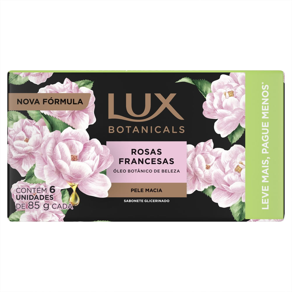 Kit Sabonete Em Barra Lux Botanicals Rosas Francesas 6 Unidades 85g