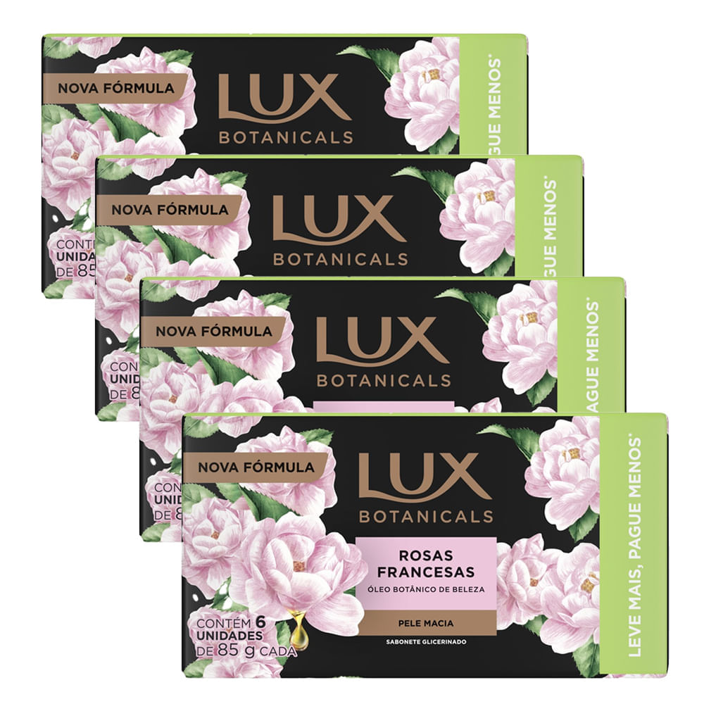 Kit Sabonete Em Barra Lux Botanicals Rosas Francesas 24 Unidades 85g