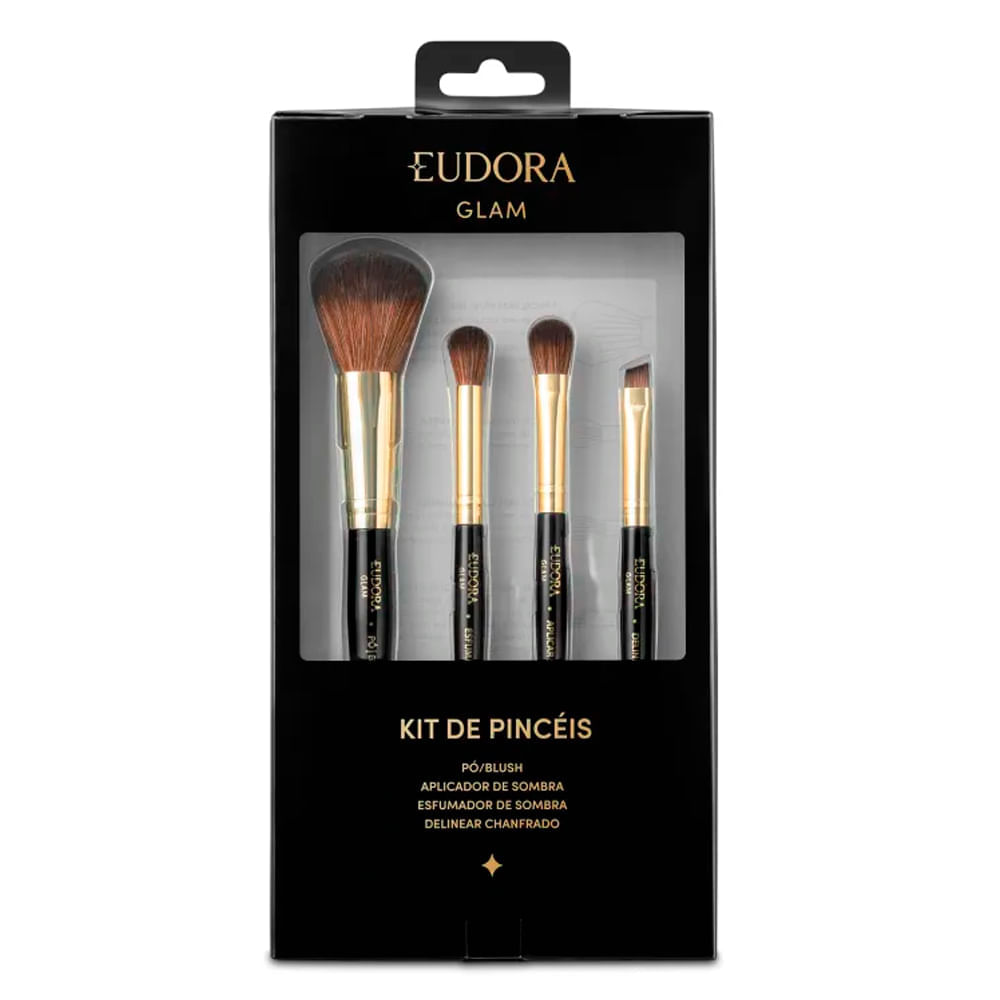 Kit De Pincéis Eudora Glam 4 Unidades