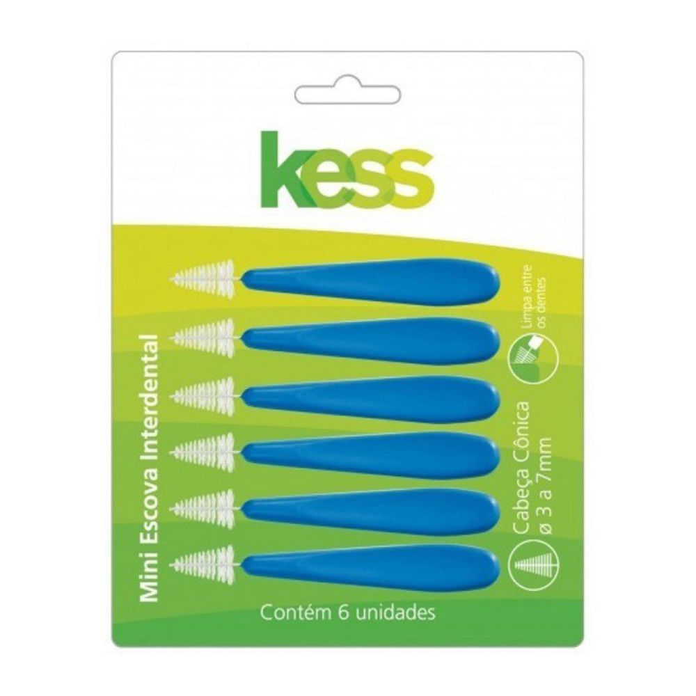 Escova Dental Kess Interdental Mini Cônico 37mm 6 Unidades