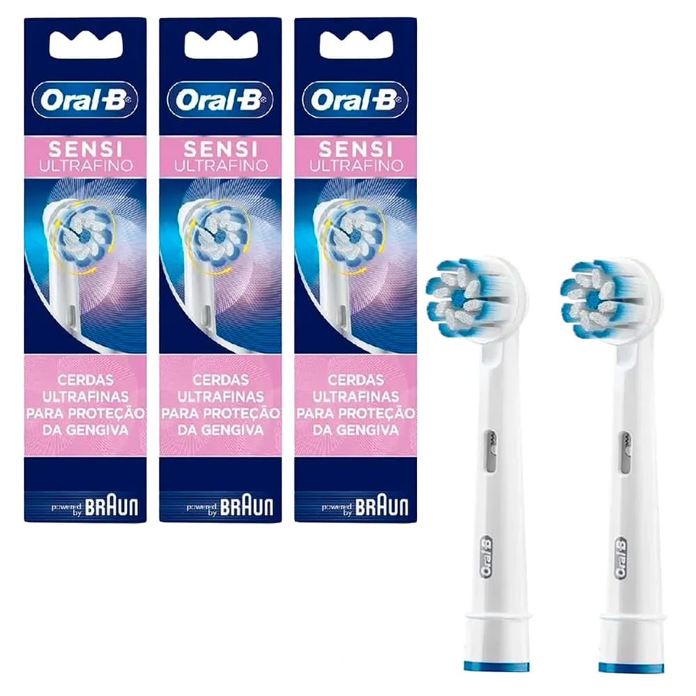 Kit 3 Refil Para Escova Elétrica Oralb Sensi Ultrafino  2 Unidades