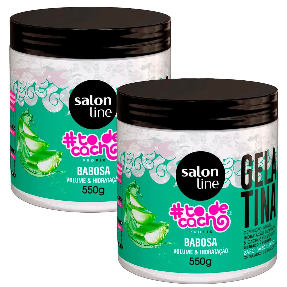 Kit Gelatina Salon Line To De Cachos Babosa 550g  2 Unidades