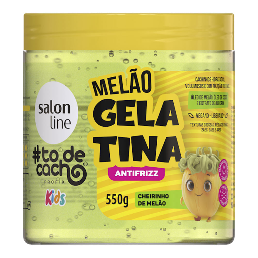Gelatina Salon Line Todecacho Kids Antifrizz Melão 550g