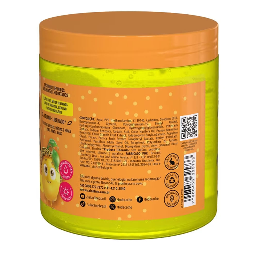 Gelatina Salon Line Todecacho Kids Hidratante Maracujá 550g