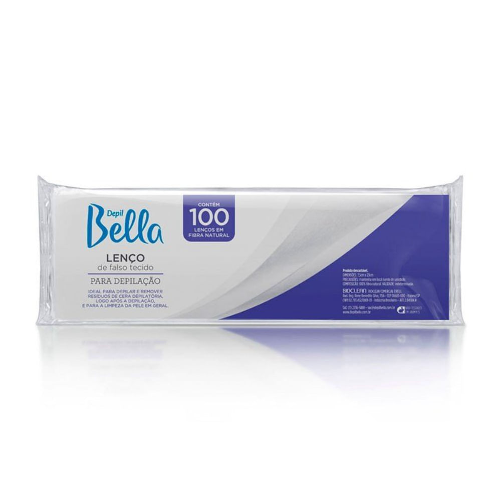 Lenço Depil Bella Falso Tecido Branco 100 Unidades