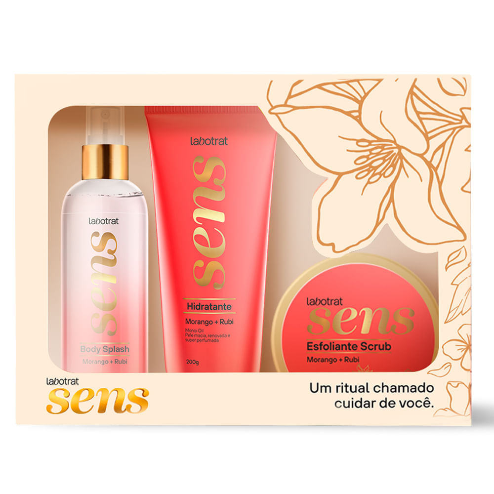 Kit Banho Labotrat Com 3 Itens Sens Morango E Rubi