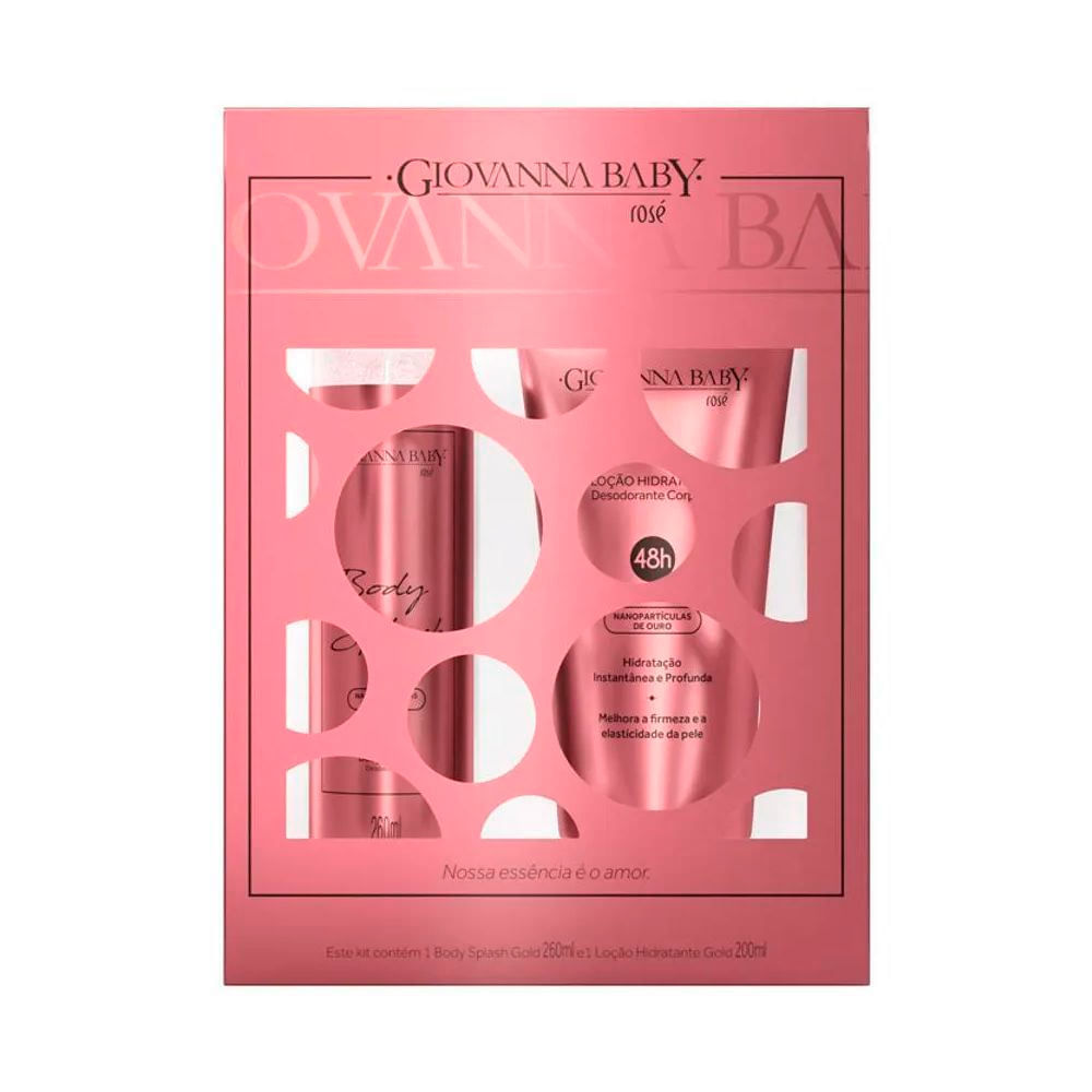 Kit Giovanna Baby Body Splash Rose 260ml + Loção Hidratante 200ml