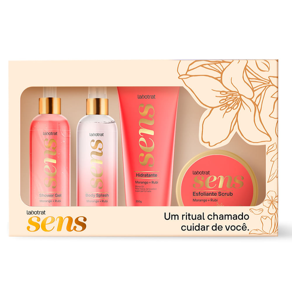 Kit Banho Labotrat Com 4 Itens Sens Morango E Rubi