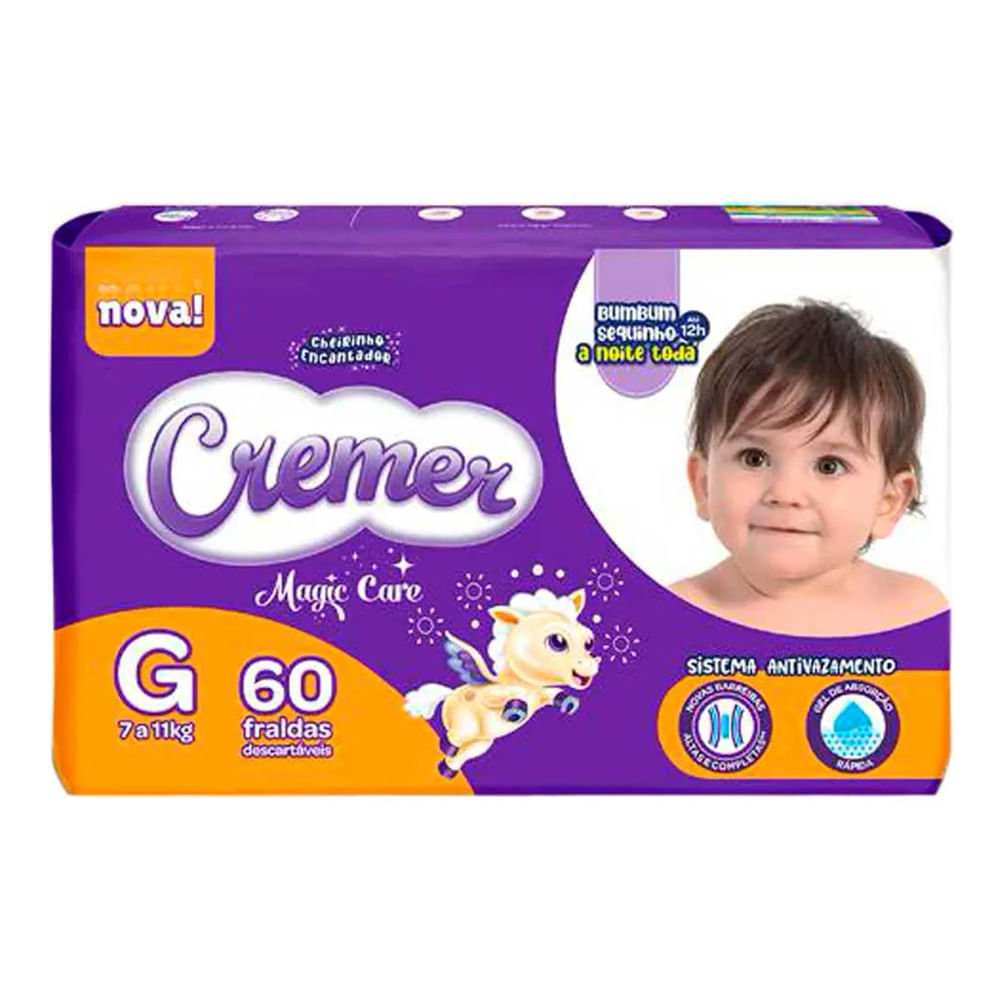 Fralda Descartável Cremer Magic Care Hiper G 60 Tiras