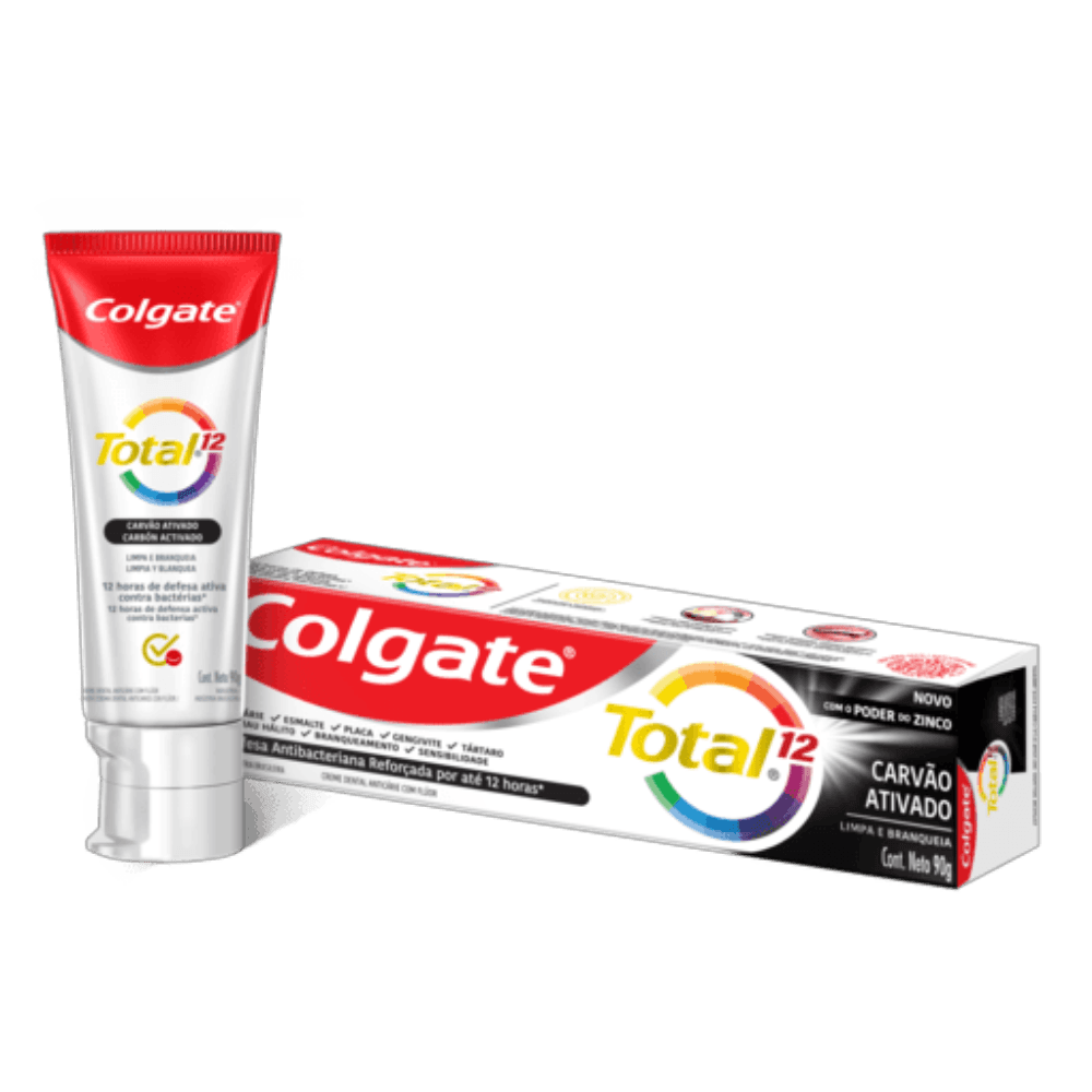 Creme Dental Colgate Total 12 Carvão Ativado 90G