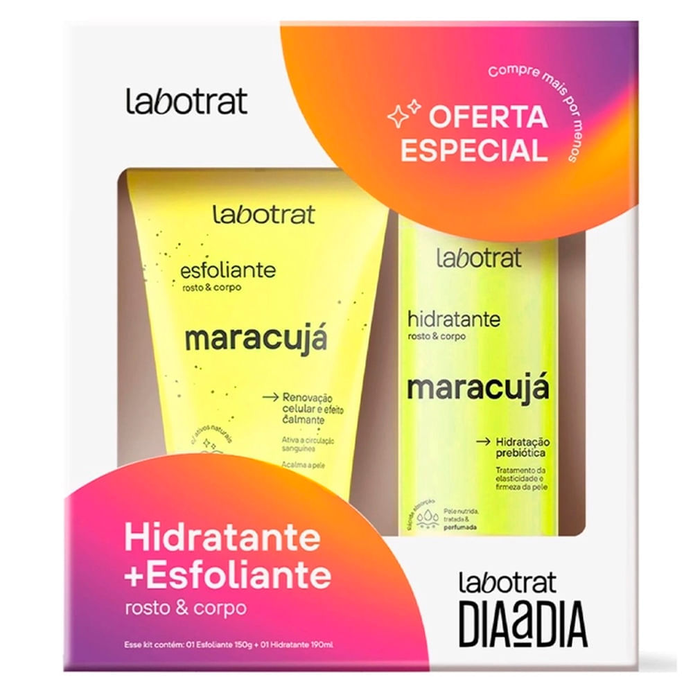 Kit Dia A Dia Labotrat Esfoliante 150g E Hidratante 190g Maracujá