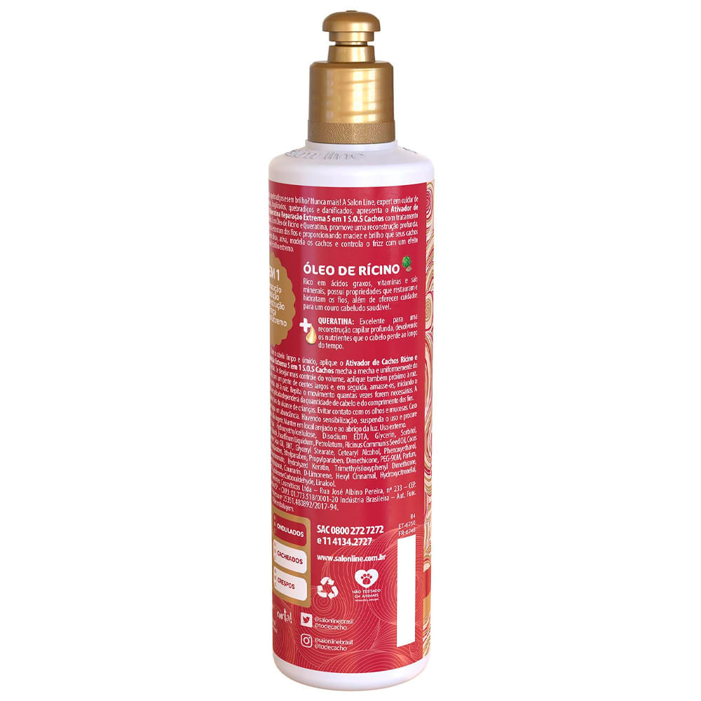 Ativador De Cachos Salon Line SOS Cachos Rícino E Queratina 300ml