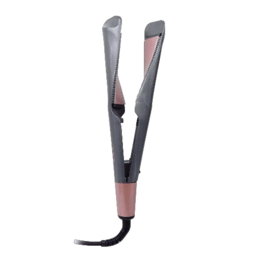 Prosper Chapa Curl Straight Confince 2 Em 1 Cinza/Rosa Model P-1111
