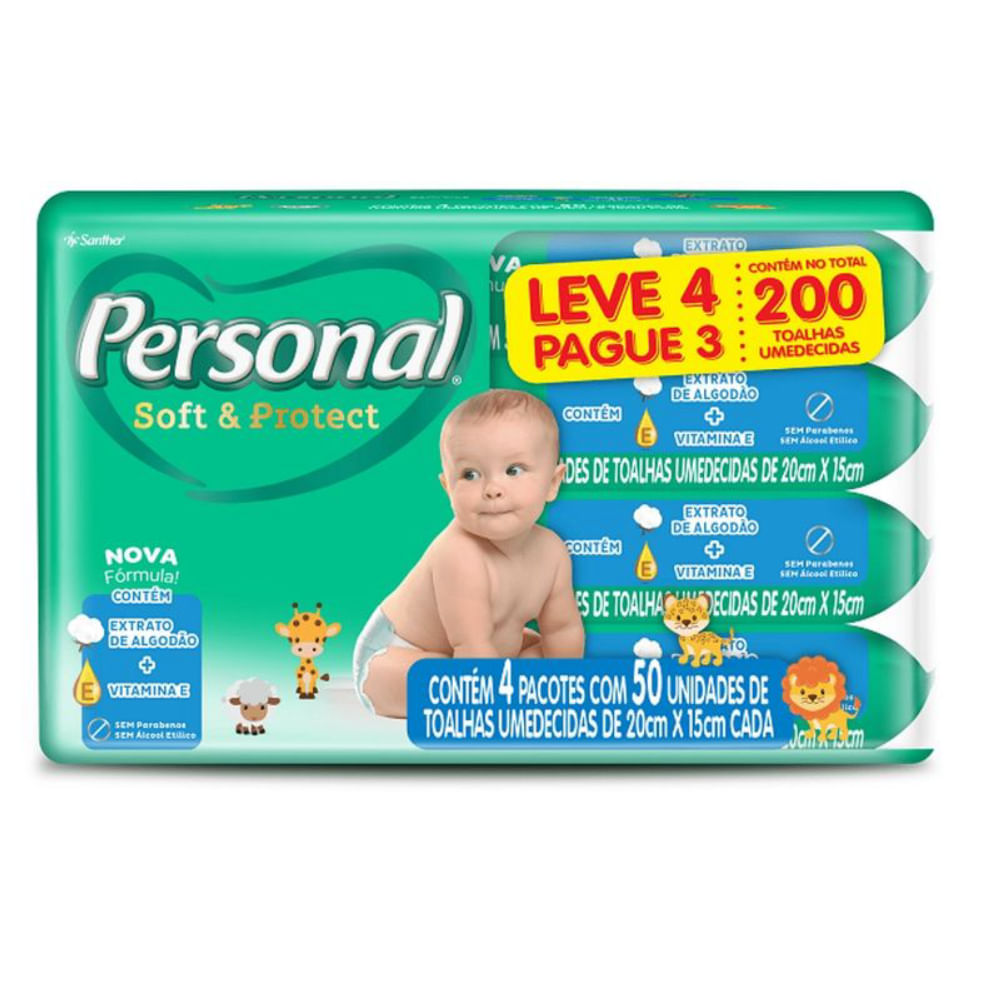 Kit Toalha Umedecida Personal Soft e Protect