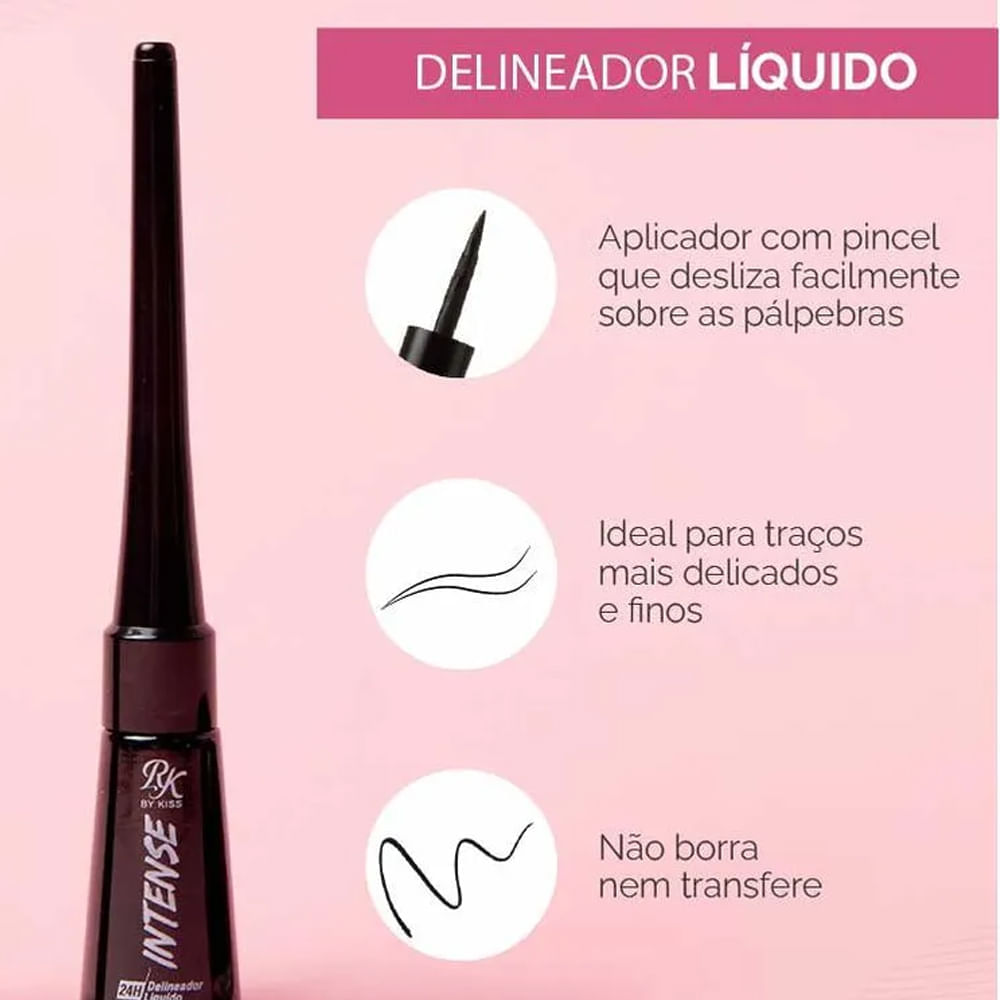 Delineador Líquido Ruby Kisses Intense 24h Preto Blackout