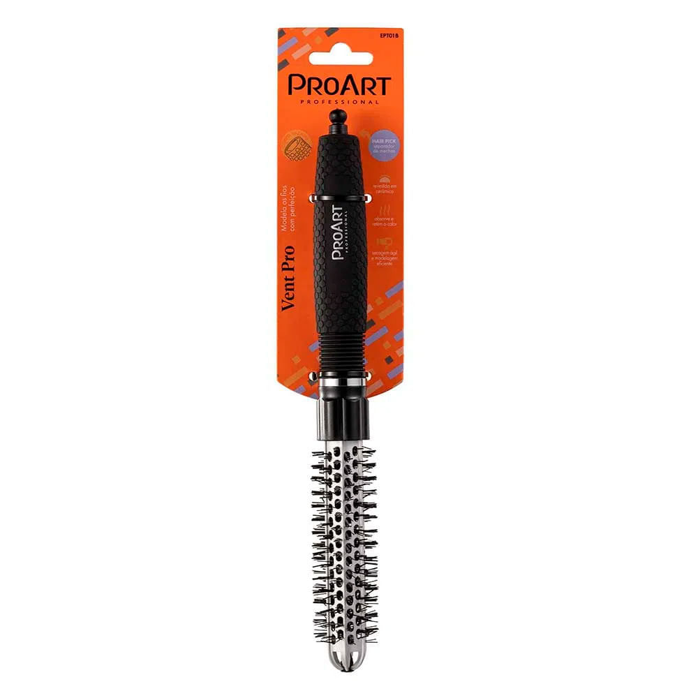 Escova De Cabelo Profissional ProArt Vent Pro Prata 20mm