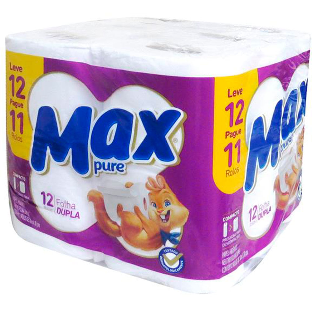 Papel Higiênico Folha Dupla Max Pure 30 Metros