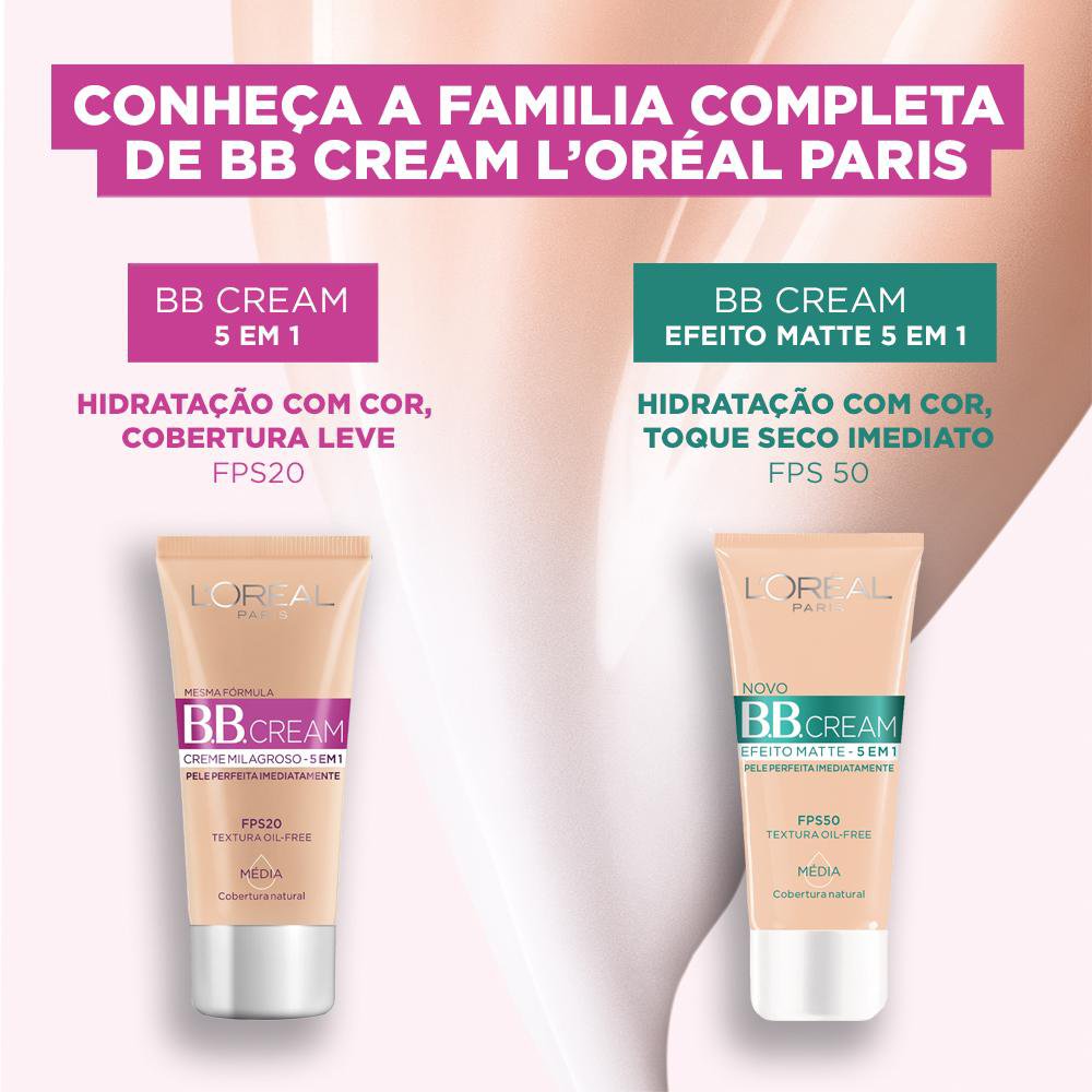 BB Cream L'oreal Matte 5 Em 1 Morena FPS50 30ml
