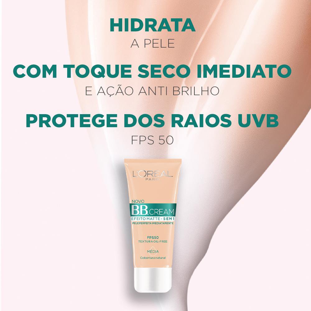 BB Cream L'oreal Matte 5 Em 1 Morena FPS50 30ml