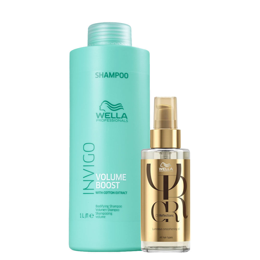 Kit Wella Professionals Invigo Volume Boost- Shampoo 1000 ml+ Óleo 100 ml