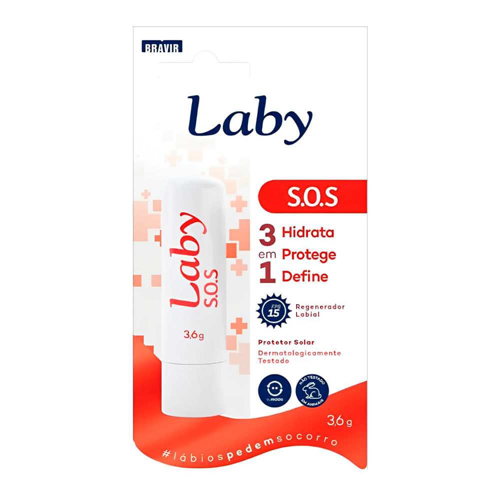 Protetor Labial Laby S.O.S FPS15 Regenerador 3,6g