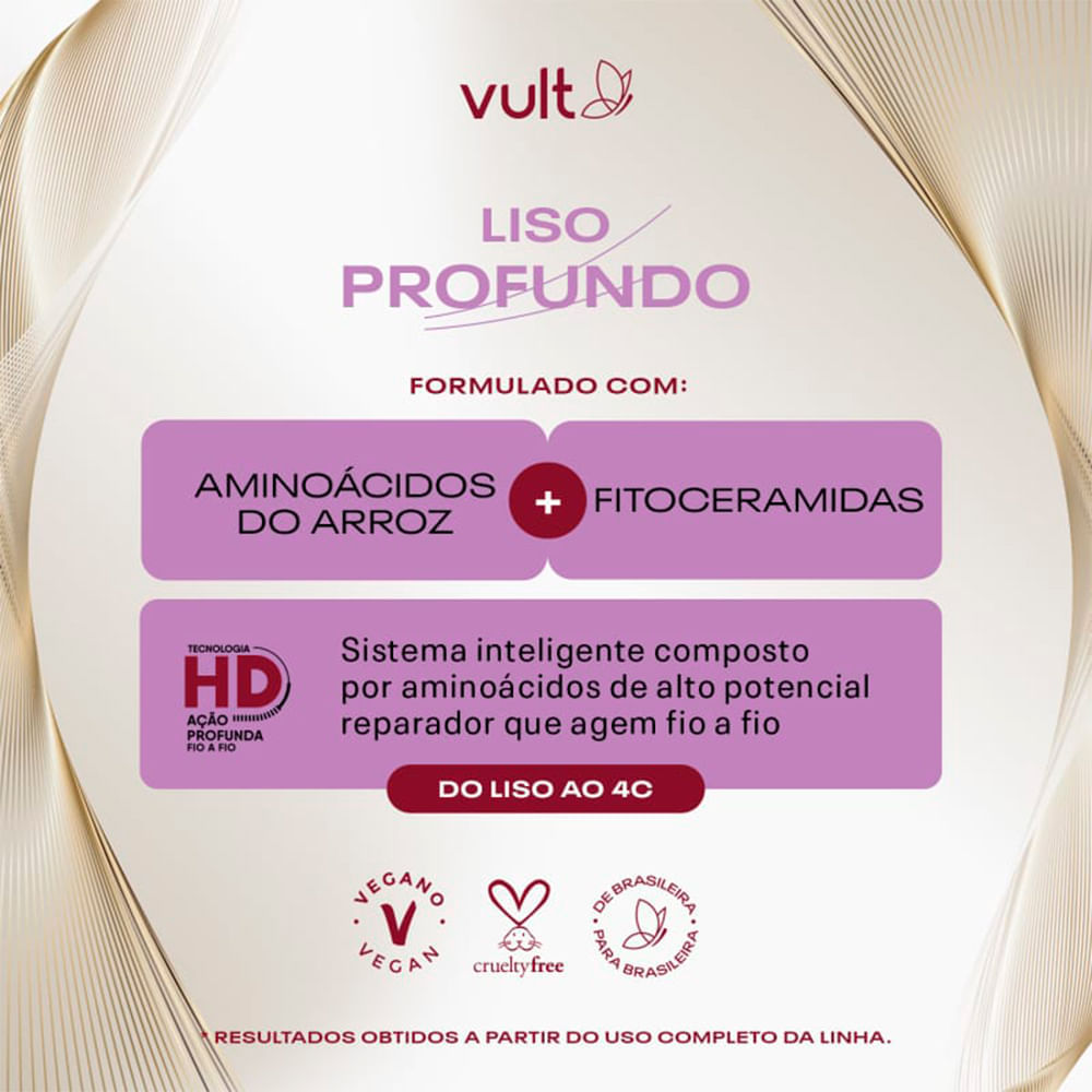 Creme Defrizante Vult Cabelos Liso Profundo 100ml