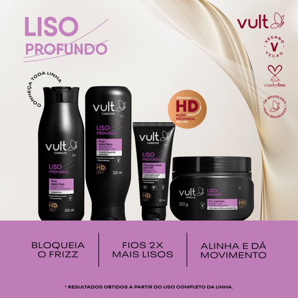 Creme Defrizante Vult Cabelos Liso Profundo 100ml